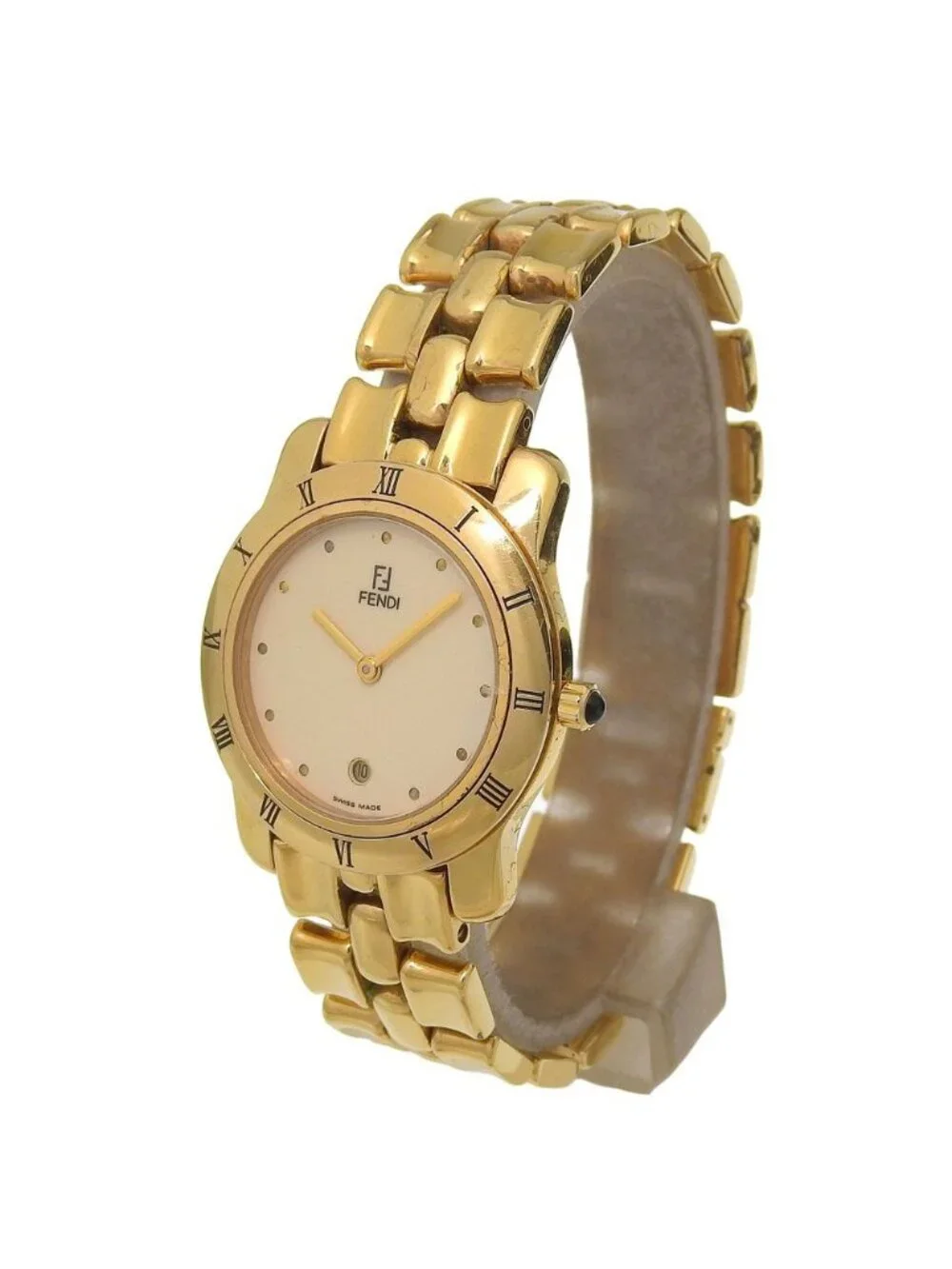 Fendi Gold Plated Quartz Analog Display Boys Ivory Dial Watch